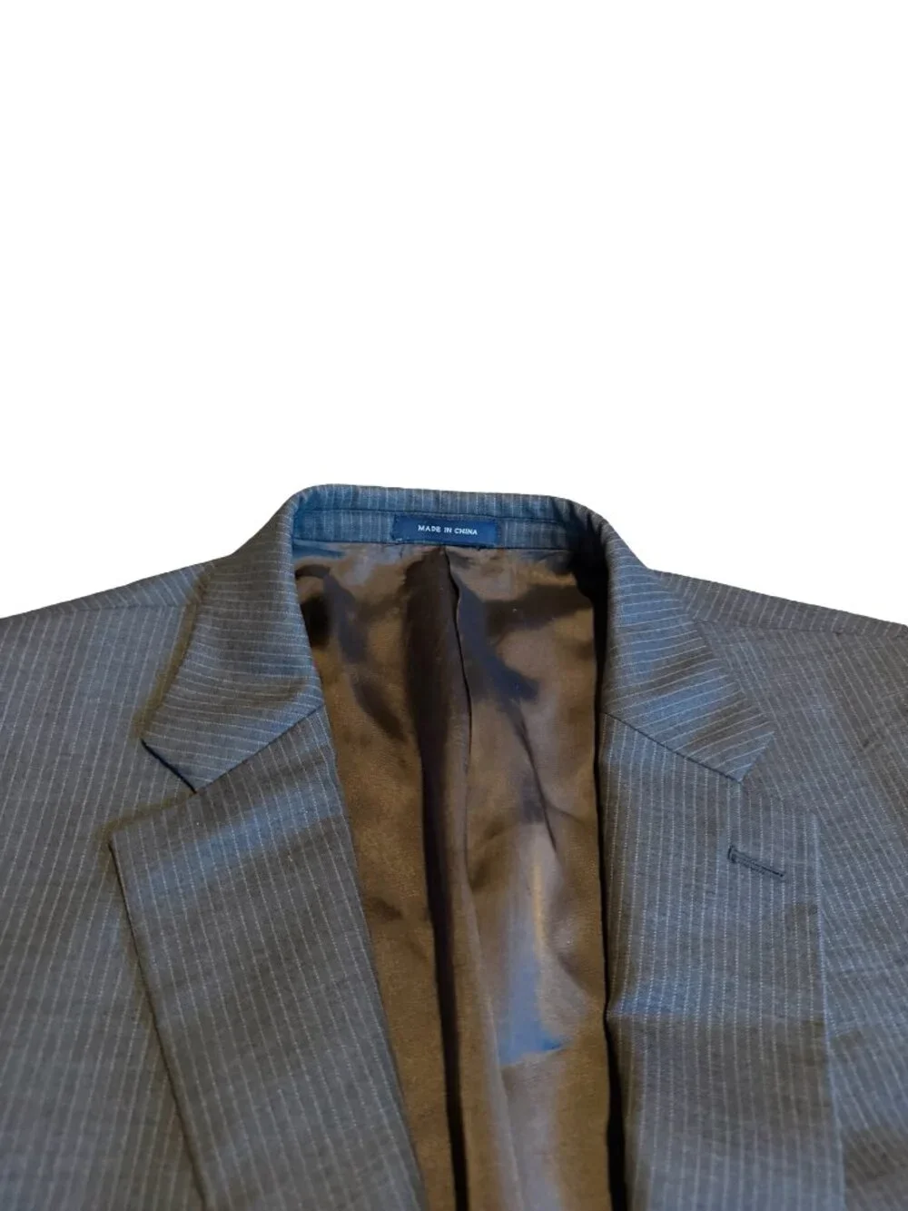 Ralph Lauren Blue Label Grey Blazer Jacket Sport Coat Pinstripe Classic Size 46R